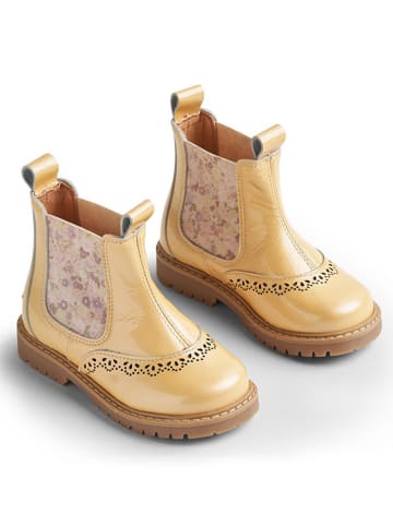 Wheat Leren chelseaboots geel