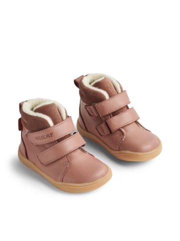 Wheat Skórzane botki zimowe "Sixan Tex" w kolorze jasnoróżowo-jasnobrązowym