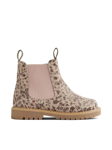 Wheat Leren chelseaboots beige/lichtroze