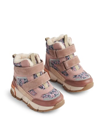 Wheat Leder-Winterboots "Lucka Tex" in Rosa/ Blau