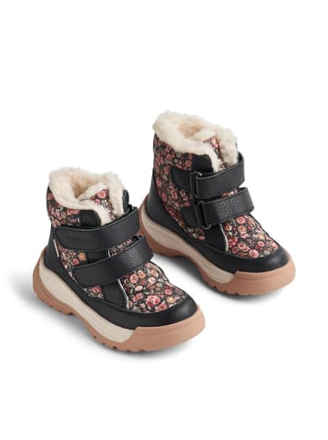 Wheat Leder-Winterboots "Millas Tex" in Schwarz/ Rosa