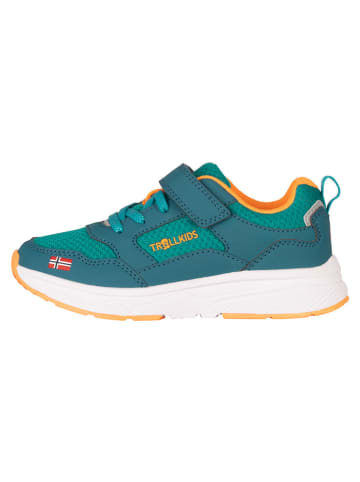 Trollkids Sneakersy "Haugesund" w kolorze zielono-pomarańczowym