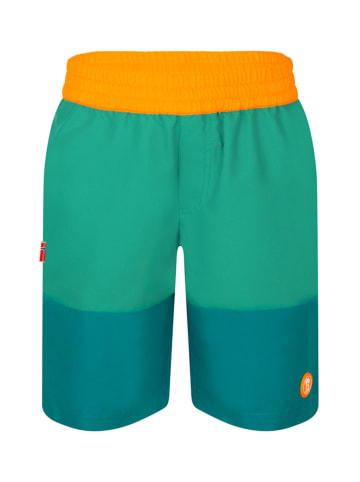 Trollkids Badeshorts "Kroksand" in Grün/ Orange
