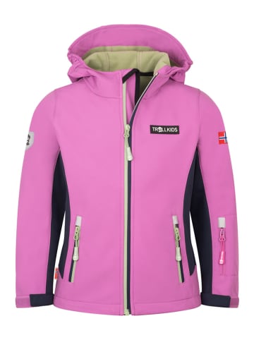 Trollkids Softshelljacke "Oslofjord" in Rosa/ Dunkelblau
