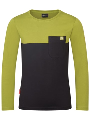 Trollkids Longsleeve "Bergen" in Khaki/ Schwarz