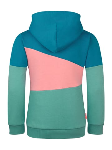 Trollkids Bluza "Alesund" w kolorze zielono-jasnoróżowo-niebieskim