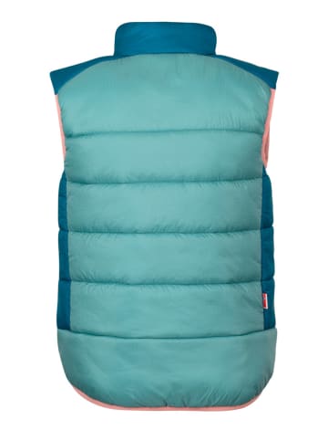 Trollkids Doorgestikte bodywarmer "Hardanger" lichtblauw/lichtroze/blauw