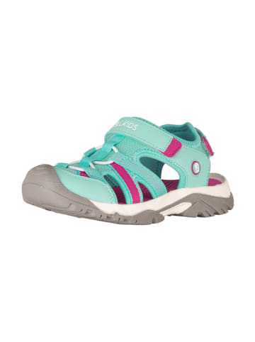 Trollkids Półsandały "Stavanger Sandal XT" w kolorze błękitno-różowym