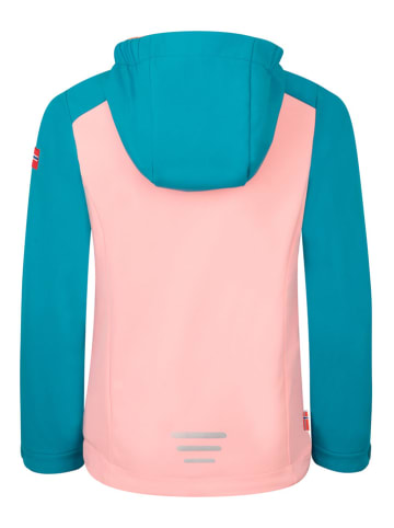 Trollkids Softshelljacke "Kristiansand" in Rosa/ Blau/ Orange