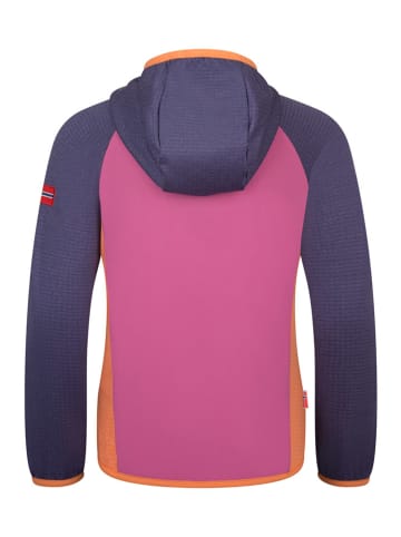 Trollkids Hybride fleece vest "Seiland" lichtroze/paars/oranje
