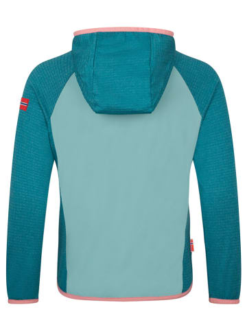 Trollkids Hybride fleece vest "Seiland" lichtblauw/lichtroze