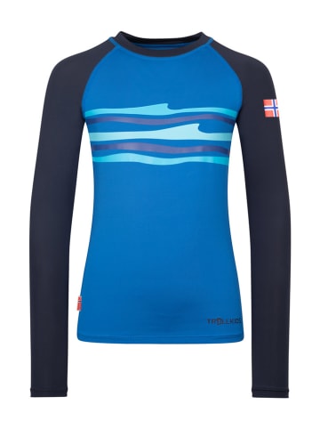 Trollkids Badeshirt "Haukland" in Dunkelblau/ Blau