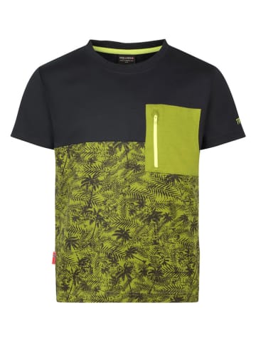 Trollkids Functioneel shirt "Flakstad T" kaki/zwart