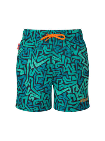 Trollkids Badeshorts "Haukland" in Türkis/ Schwarz