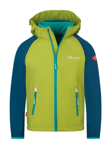 Trollkids Afritssoftshelljas "Rondane XT" groen/blauw