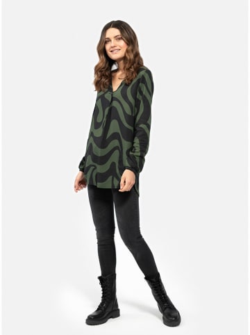 KEY LARGO Bluse "Wind" in Schwarz/ Khaki