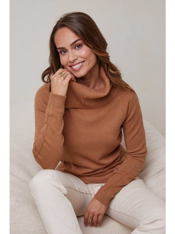 Soft Cashmere Rollkragenpullover in Hellbraun
