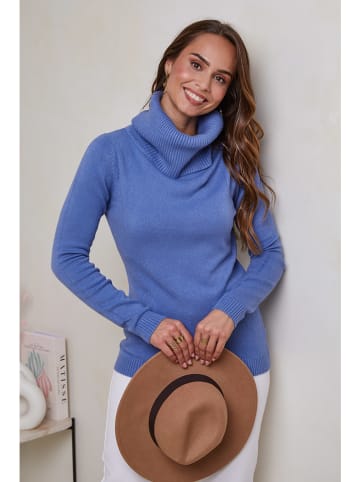 Soft Cashmere Rollkragenpullover in Blau