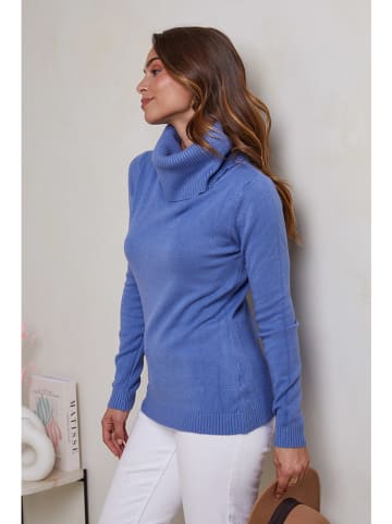 Soft Cashmere Rollkragenpullover in Blau