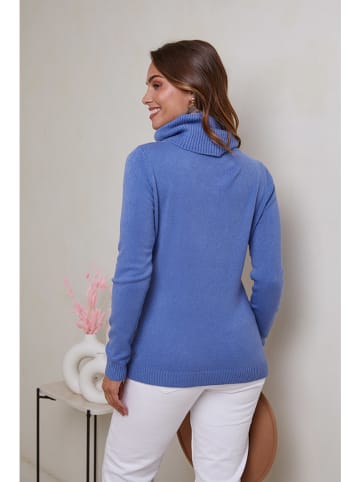 Soft Cashmere Rollkragenpullover in Blau