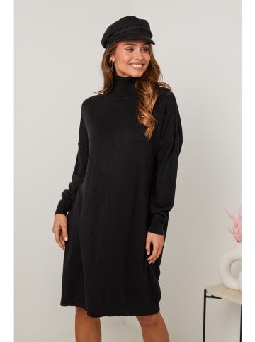 Soft Cashmere Sukienka dzianinowa w kolorze czarnym