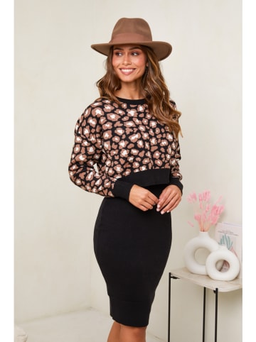 Soft Cashmere 2-częściowy zestaw w kolorze czarno-biało-brązowym