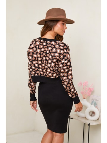 Soft Cashmere 2-częściowy zestaw w kolorze czarno-biało-brązowym
