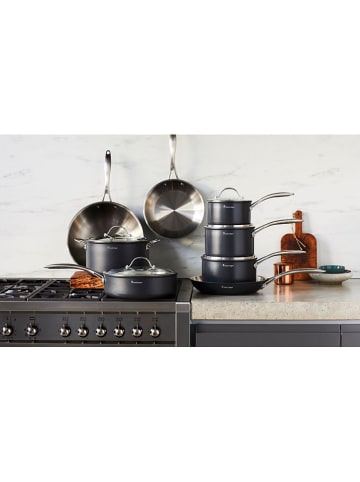 Stanley Rogers 2tlg. Set: Kasserolle in Schwarz/ Silber - Ø 18 cm