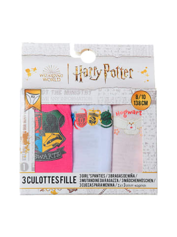 Harry Potter 3er-Set: Slips "Harry Potter" in Weiß/ Pink/ Rosa