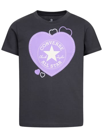 Converse Shirt in Anthrazit/ Lila