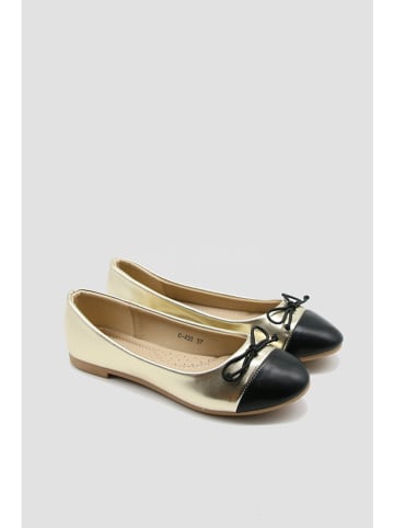Bellucci Ballerinas in Gold/ Schwarz