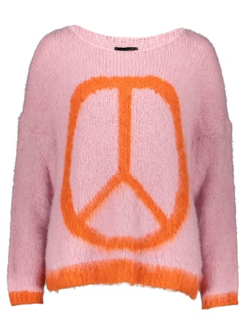 miss goodlife Sweter "Peace" w kolorze jasnoróżowym