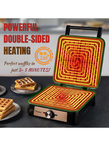 bESTRON Waffeleisen "ASW1600CO" in Schwarz/ Kupfer
