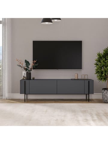 Evila TV-meubel "Herman" grijs - (B)160 x (H)45,6 x (D)31,4 cm