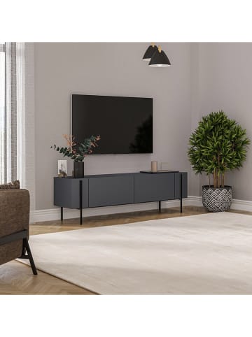 Evila Szafka RTV "Herman" w kolorze szarym - 160 x 45,6 x 31,4 cm