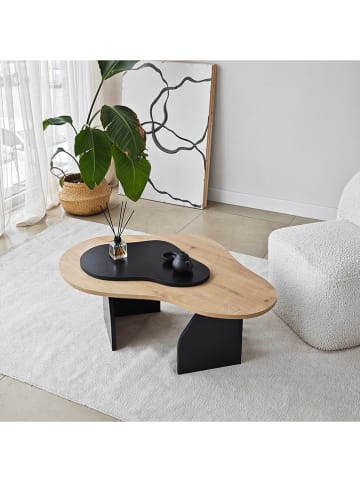 Evila Couchtisch ''Melted'' in Hellbraun/ Schwarz - (B)96 x (H)35 x (T)65 cm