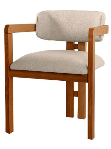 Evila Stoel "Mistral" crème/lichtbruin - (B)50 x (H)80 x (D)52 cm