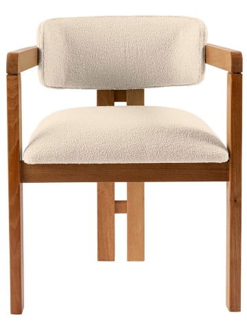 Evila Stoel "Mistral" crème/lichtbruin - (B)50 x (H)80 x (D)52 cm