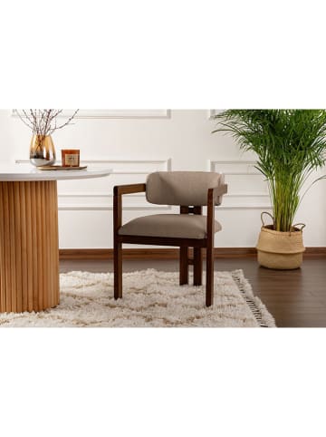 Evila Stoel "Mistral" beige/bruin - (B)50 x (H)80 x (D)52 cm