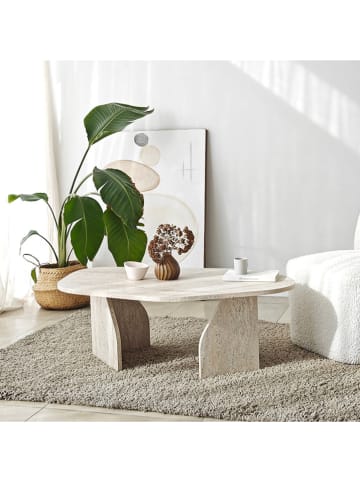 Evila Couchtisch ''Rock'' in Beige - (B)100 x (H)35 x (T)60 cm