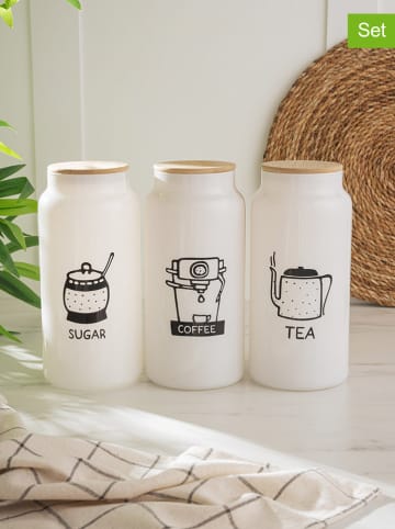 Violeta Home 3er-Set: Vorratsgläser in Weiß - 1,4 l