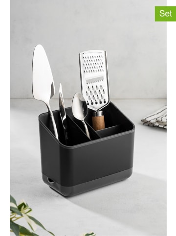 Violeta Home 2er-Set: Küchen-Organizer in Anthrazit - (B)14 x (H)16,5 x (T)10 cm