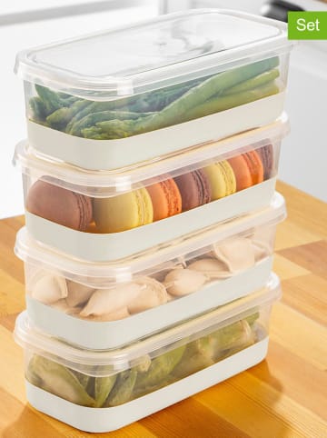 Violeta Home 4-delige set: vershouddozen grijs/transparant - 1 l