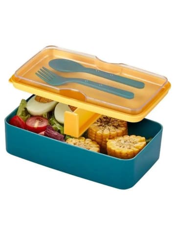 Violeta Home Lunchbox blauw/geel - (B)18,5 x (H)5 x (D)11 cm