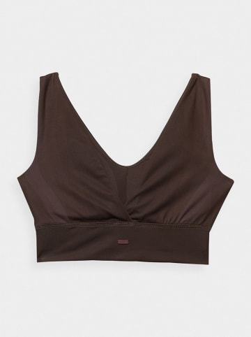 4F Sportbeha antraciet/lichtroze - medium