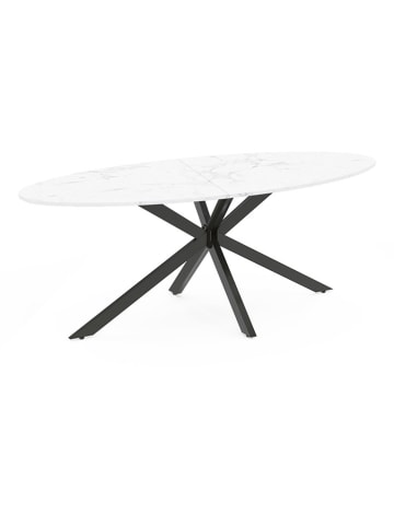 IDOMYA Essentials Eetkamertafel "Céleste" wit/zwart - (B)200 x (H)75 cm