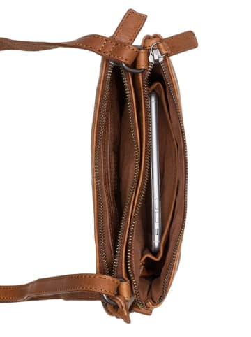 Burkely Leder-Umhängetasche "Antique Avery" in Hellbraun - (B)27 x (H)17 x (T)3 cm