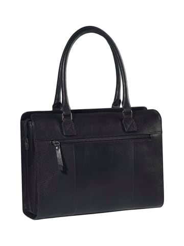 Burkely Leder-Henkeltasche "Antique Avery" in Schwarz - (B)36 x (H)28 x (T)9 cm