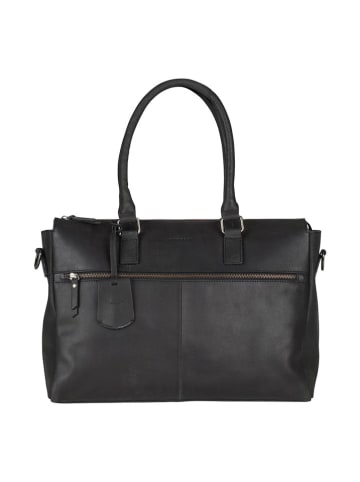 Burkely Leder-Schultertasche in Schwarz