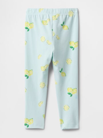 GAP Legginsy w kolorze błękitno-żółto-zielonym